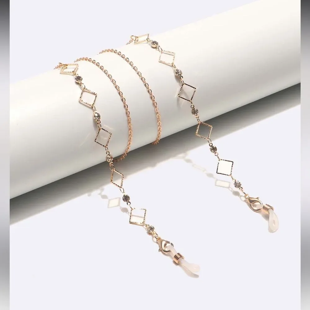 Gold Geometric Eyeglass Chain A1685